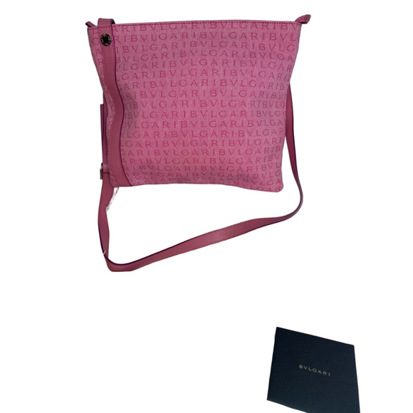 Bvlgari EUC Logo Mania Flat Postman Messenger Shoulder Crossbody Bag w/ COA - Picture 1 of 16